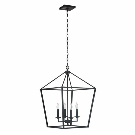 CRAFTMADE Flynt 4 Light Large Foyer in Flat Black 52936-FB